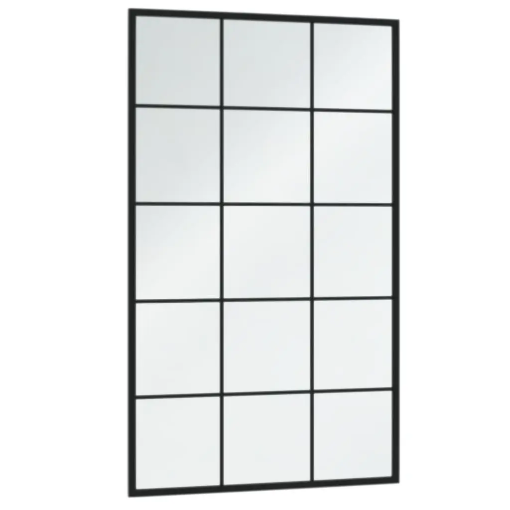 6 pcs Black Metal Wall Mirrors 100x60 cm Each