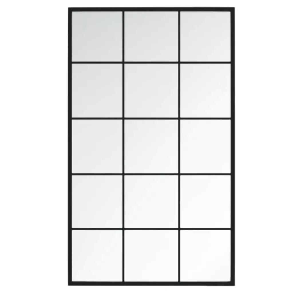 6 pcs Black Metal Wall Mirrors 100x60 cm Each
