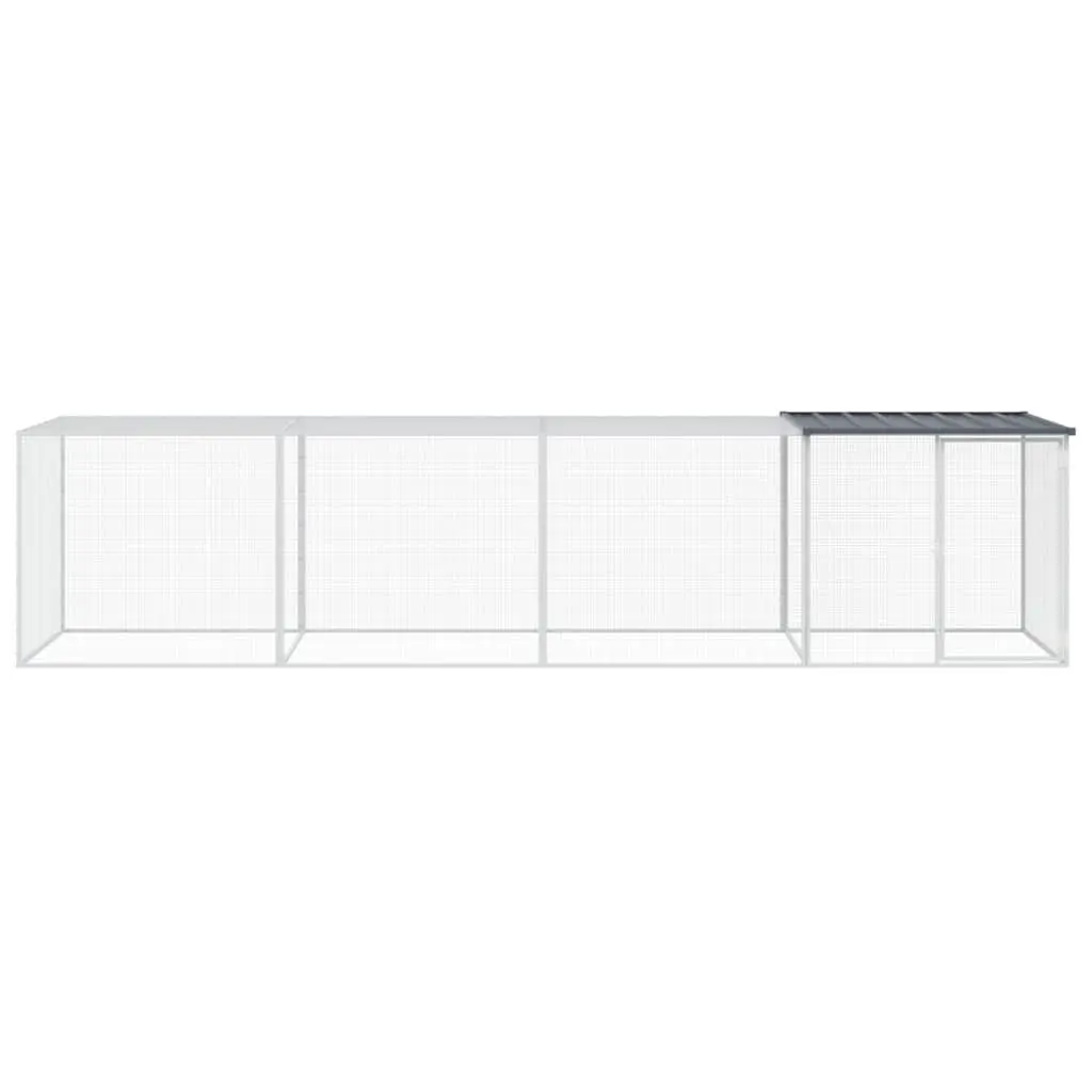 Chicken Cage for Backyard Poultry 403x98x90 cm Galvanised Steel Hen House