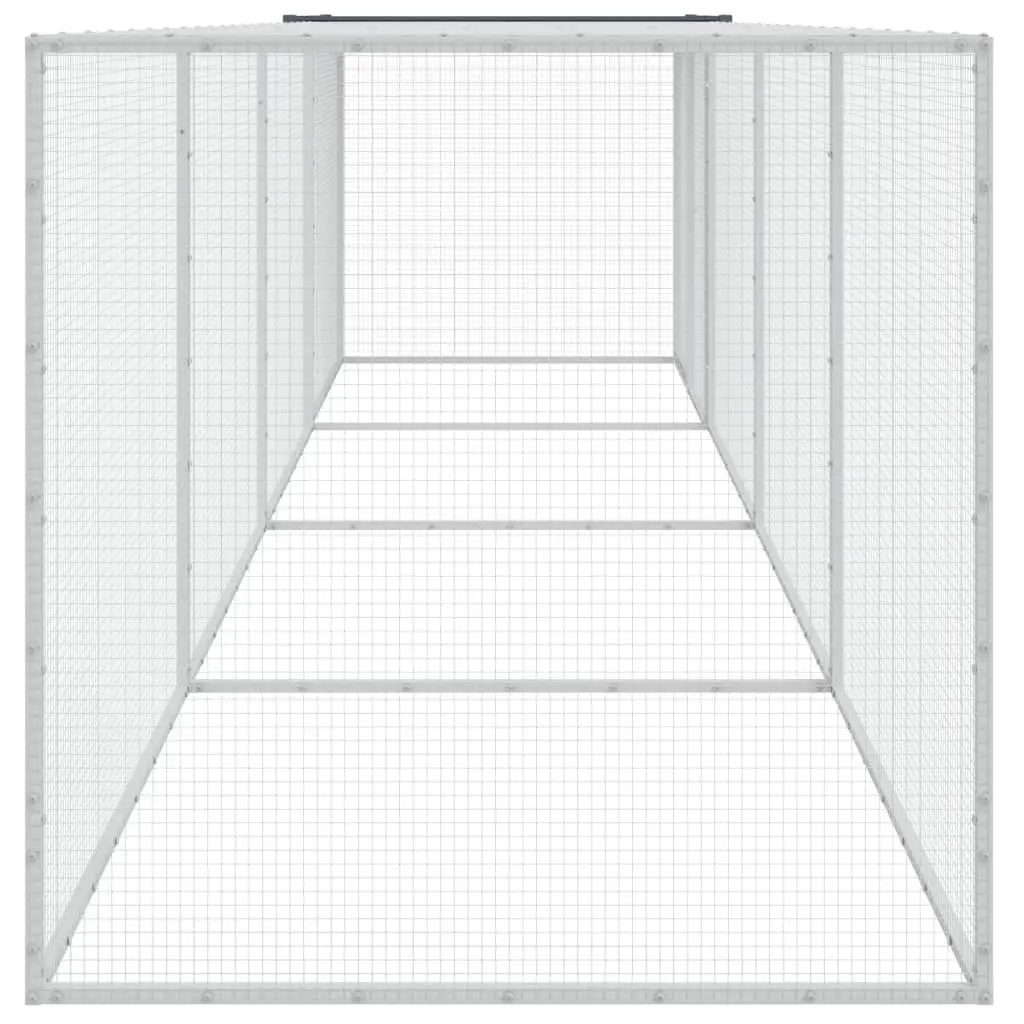 Chicken Cage for Backyard Poultry 403x98x90 cm Galvanised Steel Hen House