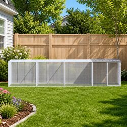 Grey Chicken Cage with Roof - 403x98x90cm Specs