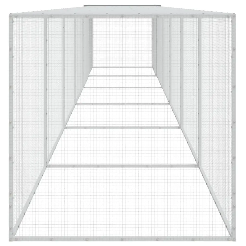 Chicken Cage with Roof for Backyard Poultry 603x98x90 cm Galvanised Steel Coop Hen House Run Pen