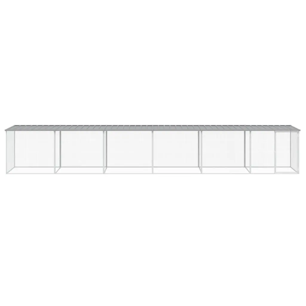Chicken Cage Outdoor Coop Galvanised Steel Small Animal Habitat Grey
