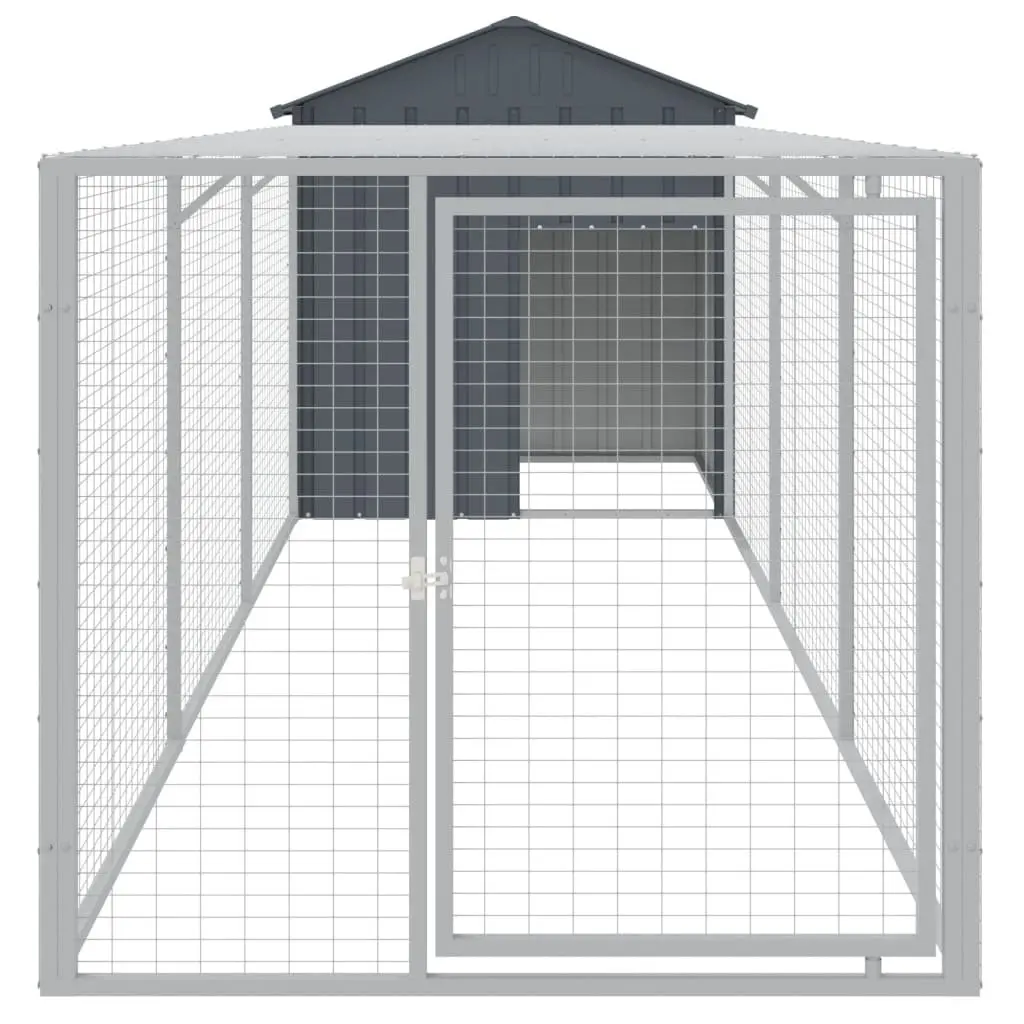 Chicken Cage with Run 117x405x123 cm Galvanised Steel Coop Hen House Enclosure