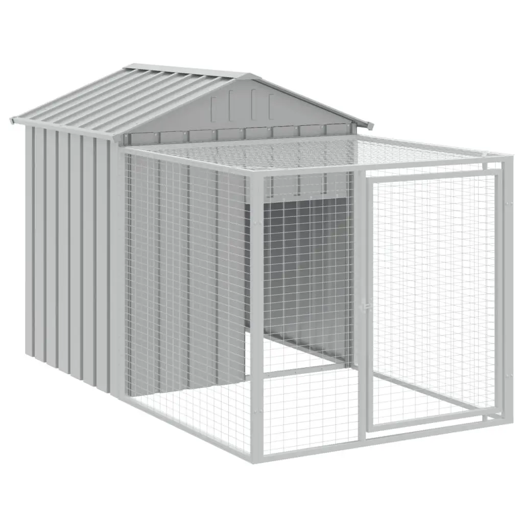 Chicken Cage with Run for Chickens Grey 117x1017x123 cm Galvanised Steel Coop Hen House