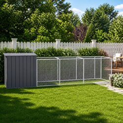 Anthracite Galvanised Steel Dog House Dimensions 110 x 101.7 x 110 cm