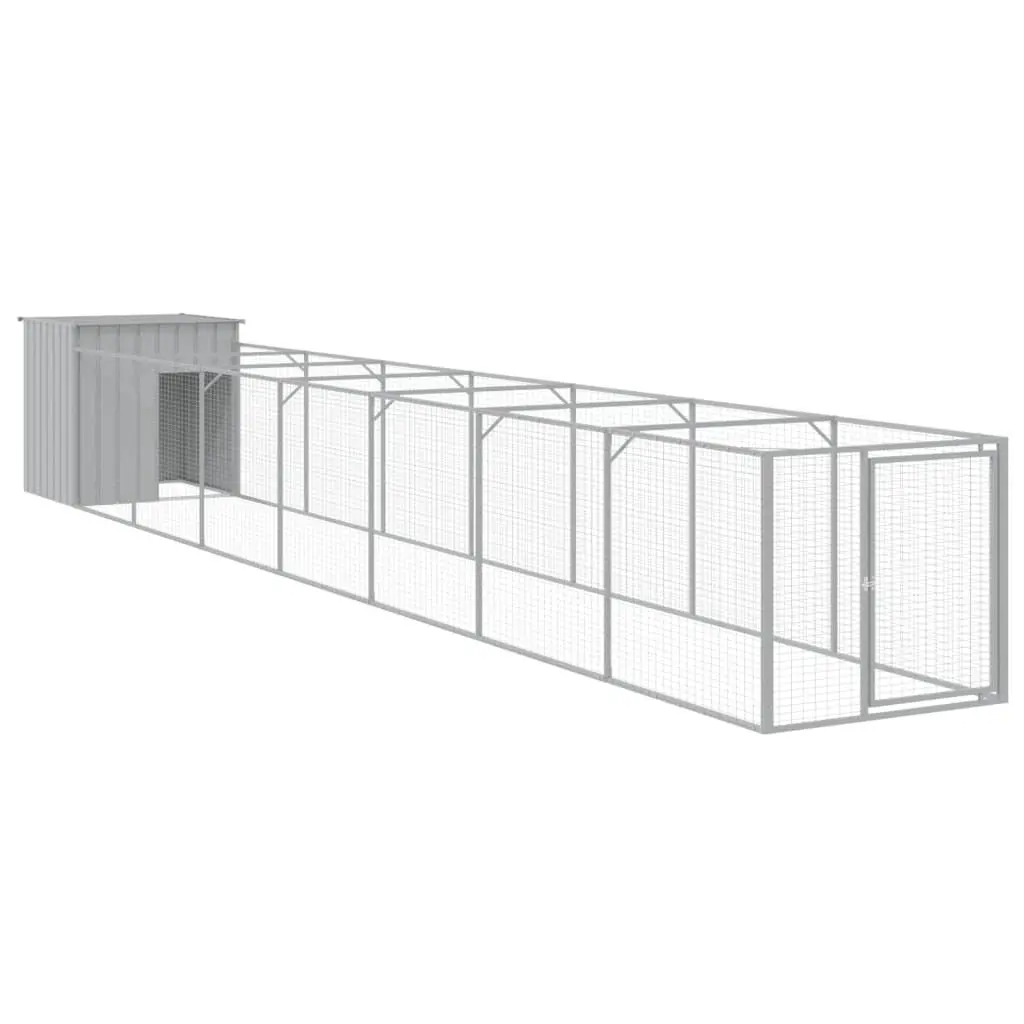 Light Grey Dog House with Run