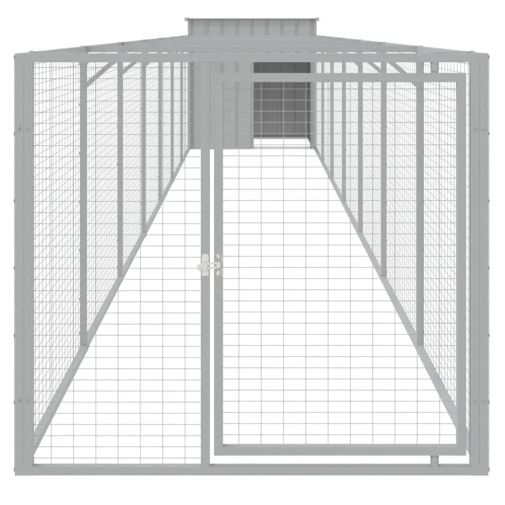 Light Grey Dog House with Run
