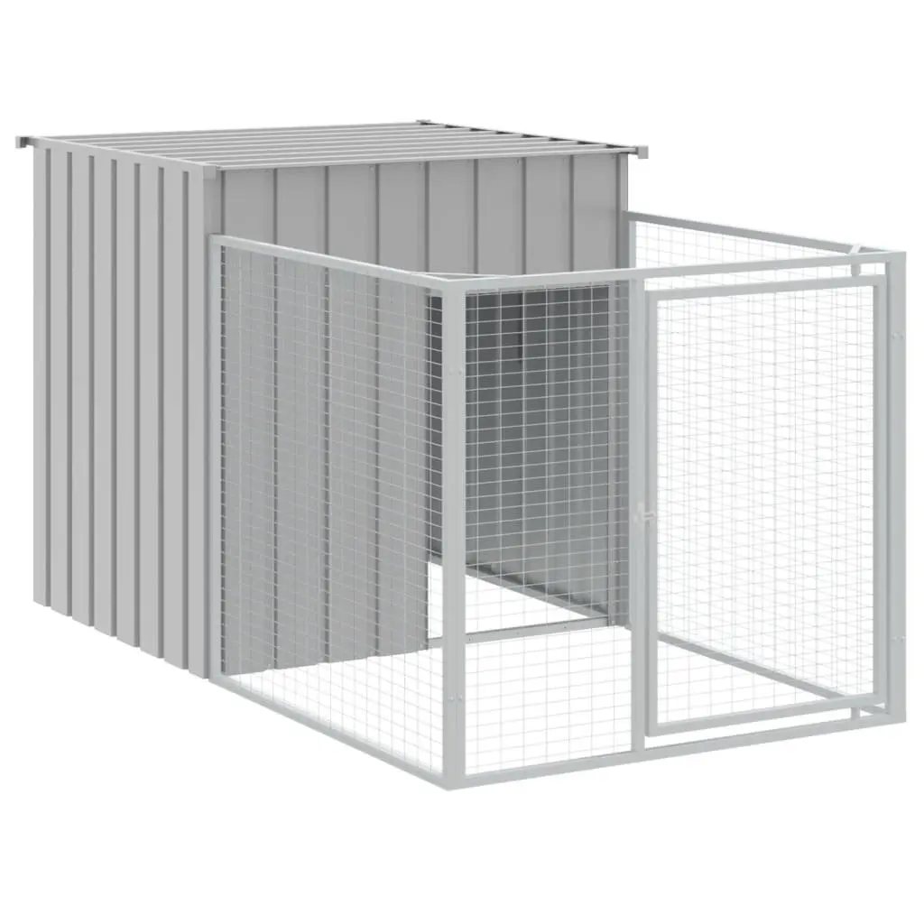 Light Grey Dog House with Run
