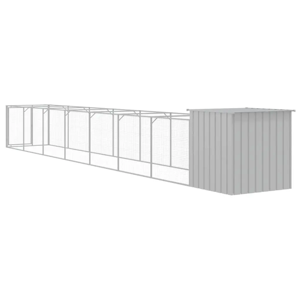 Light Grey Dog House with Run