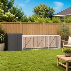 Small Animal Enclosure: 110x405x110 cm Galvanised Steel