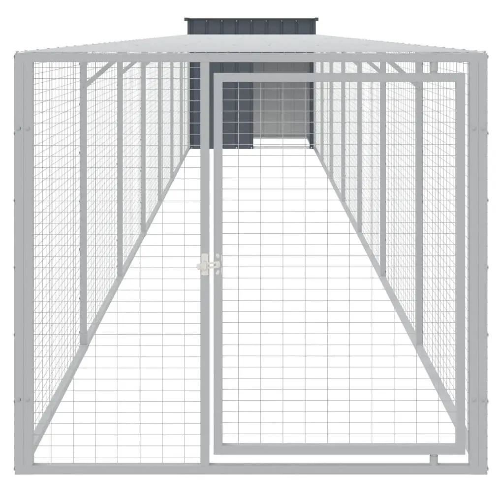 Anthracite Chicken Cage with Run