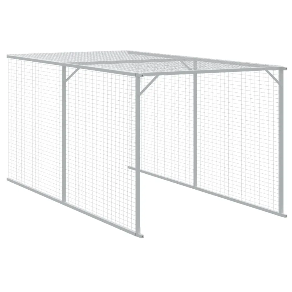 Chicken Cage with Run Anthracite Galvanised Steel Small Animal Habitat Coop