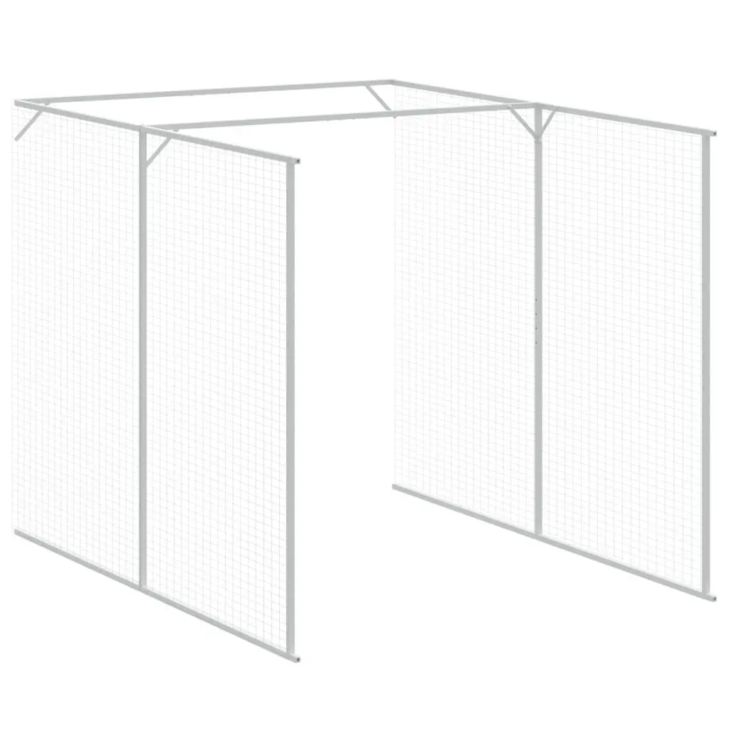 Dog Kennel with Run Outdoor 165x455x181cm Galvanised Steel