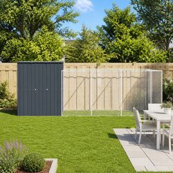 Specifications of Anthracite Steel Dog House with Run