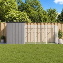 Specifications for the Light Grey Dog House with Run