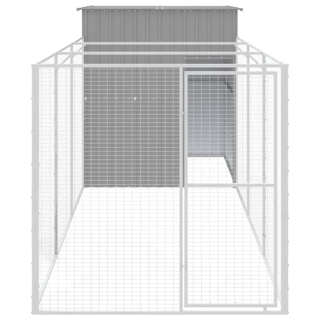 Light Grey Dog House with Run