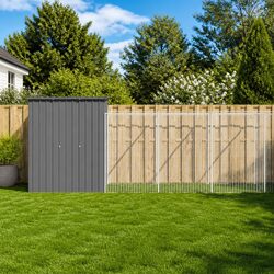 Specifications of Light Grey Steel Dog House with Run