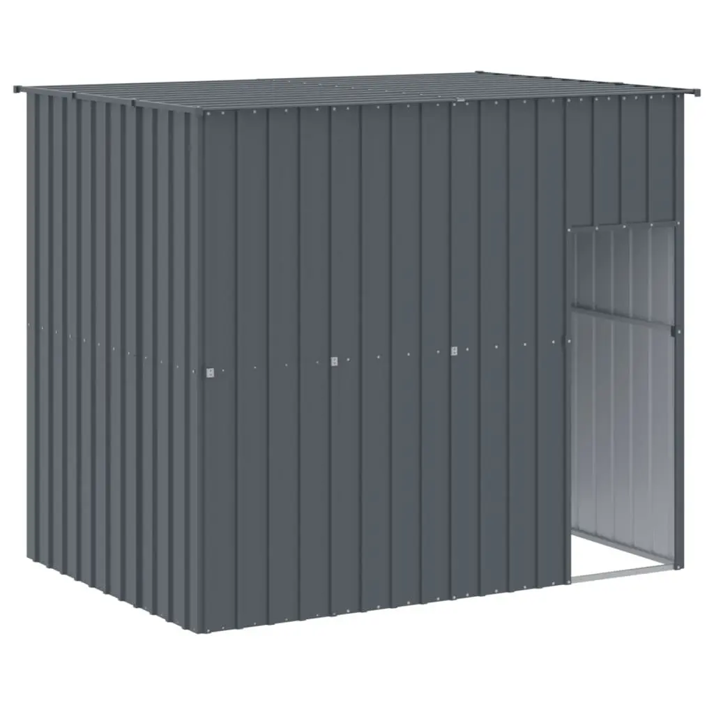 Dog House with Run in Anthracite Steel