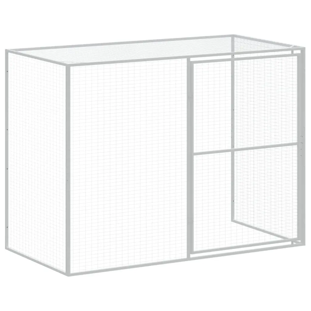 Outdoor Dog Kennel with Run Galvanised Steel Anthracite Spacious Pet House for Play and Exercise 214 x 661 x 181 cm