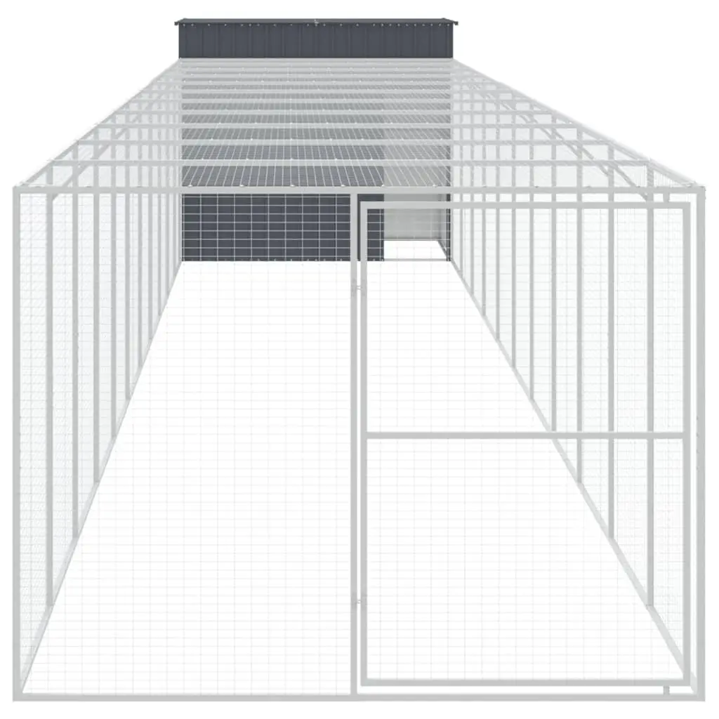 Dog House with Run for Outdoor Use Large Size Galvanised Steel