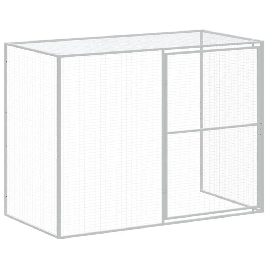 Dog House with Run for Outdoor Use Large Size Galvanised Steel
