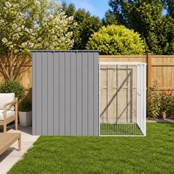 Specifications of Light Grey Galvanised Steel Dog House