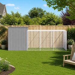 Specifications of Grey Outdoor Dog House with Run