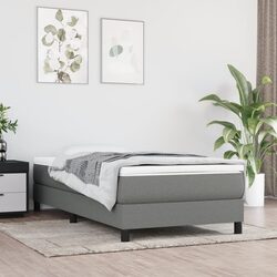 Box Spring Bed with Pocket Spring Mattress: 100x200 cm Grey