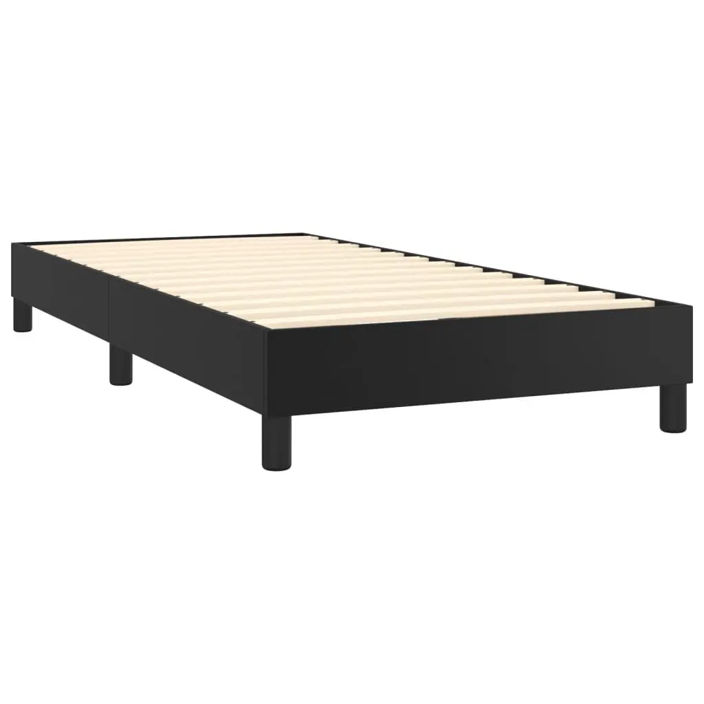 Box Spring Bed with Mattress King Single Size Black Adjustable Headboard Bedroom