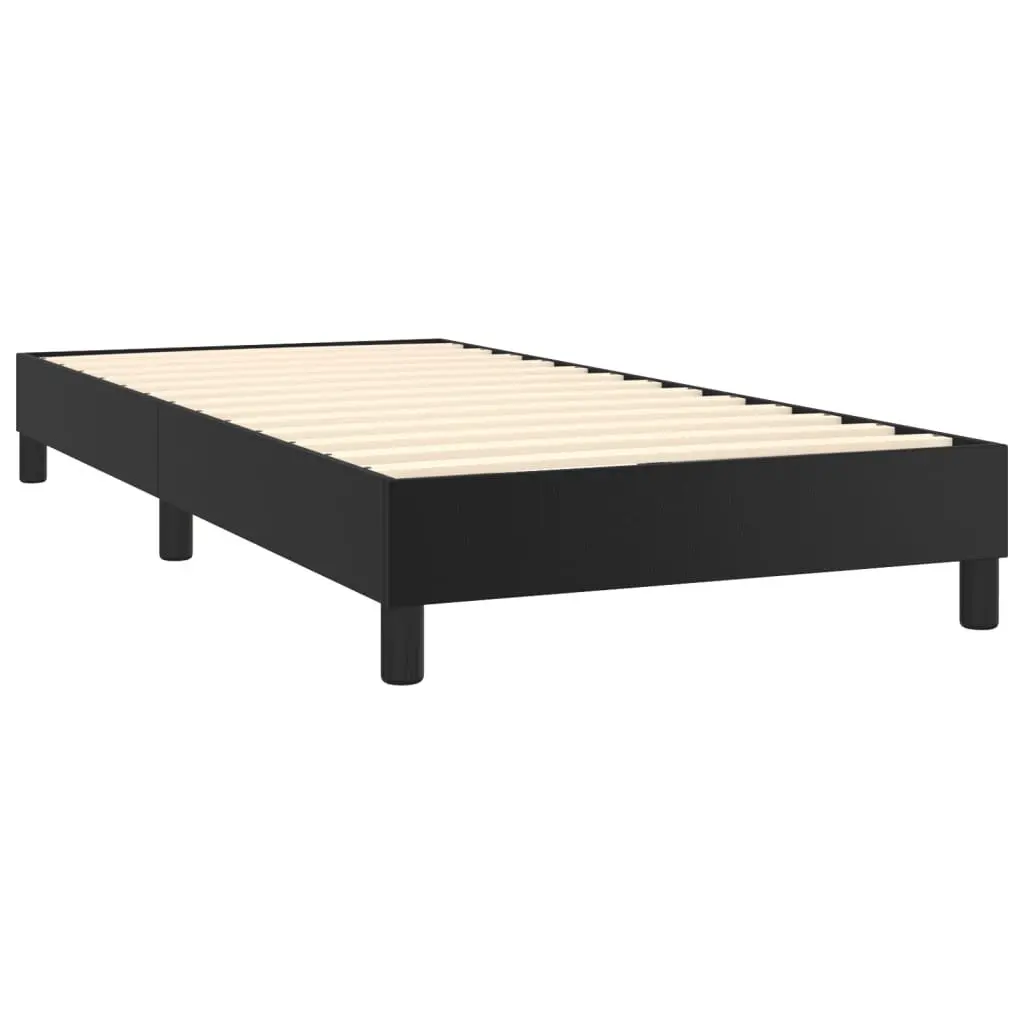 Box Spring Bed with Pocket Spring Mattress Black Faux Leather 100x200 cm