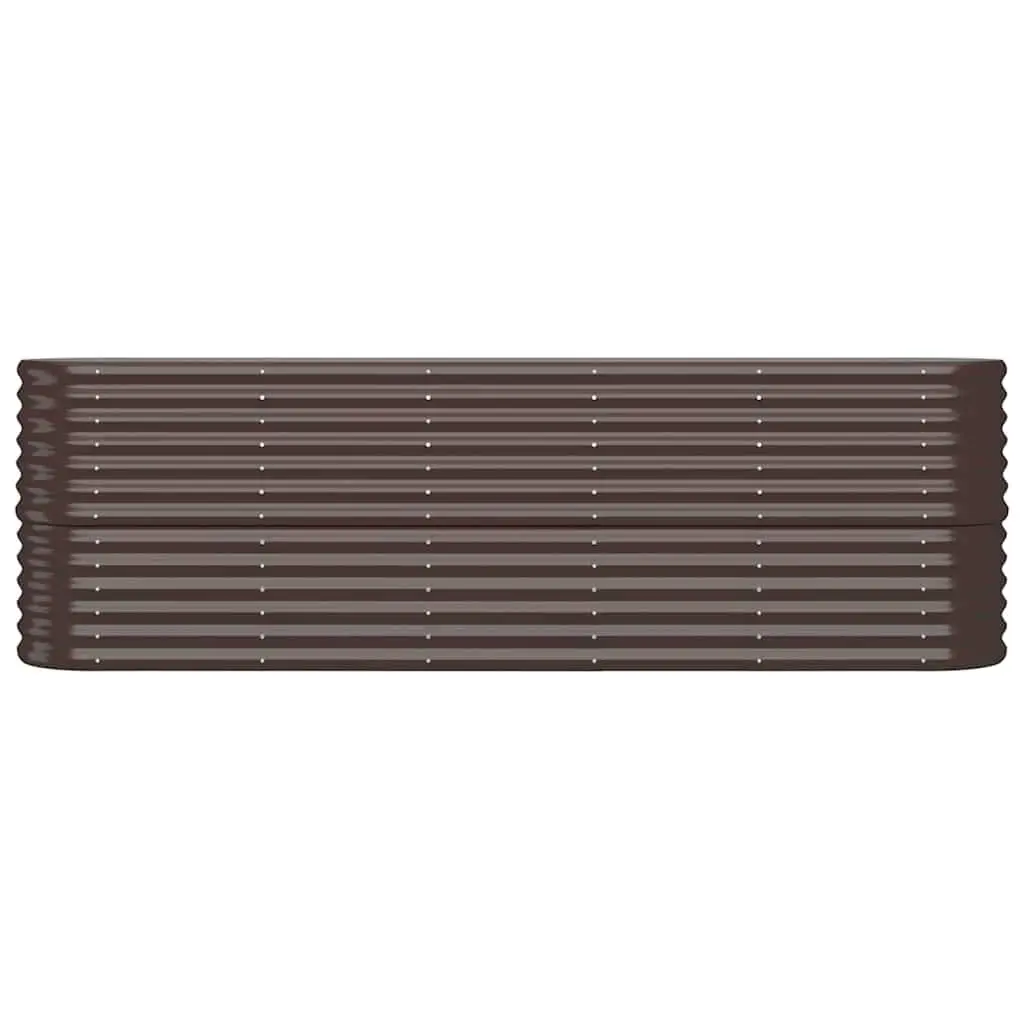 Raised Garden Bed Outdoor Planter Box Galvanised Steel Brown 224x40x68cm