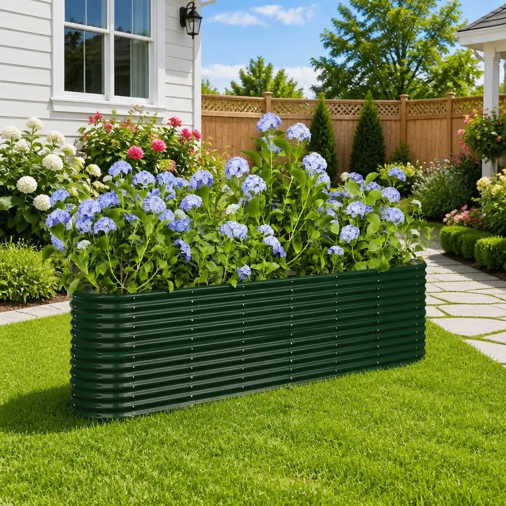 Garden Raised Bed Planter Box Outdoor Use 260 x 40 x 68 cm Green
