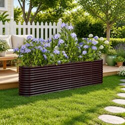 Garden Raised Bed Dimensions: 260 x 40 x 68 cm, Brown Finish