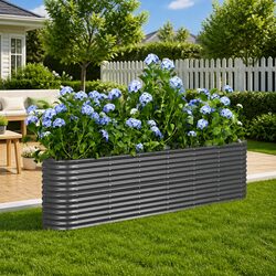 Garden Raised Bed Specifications: Galvanised Steel 260x40x68cm