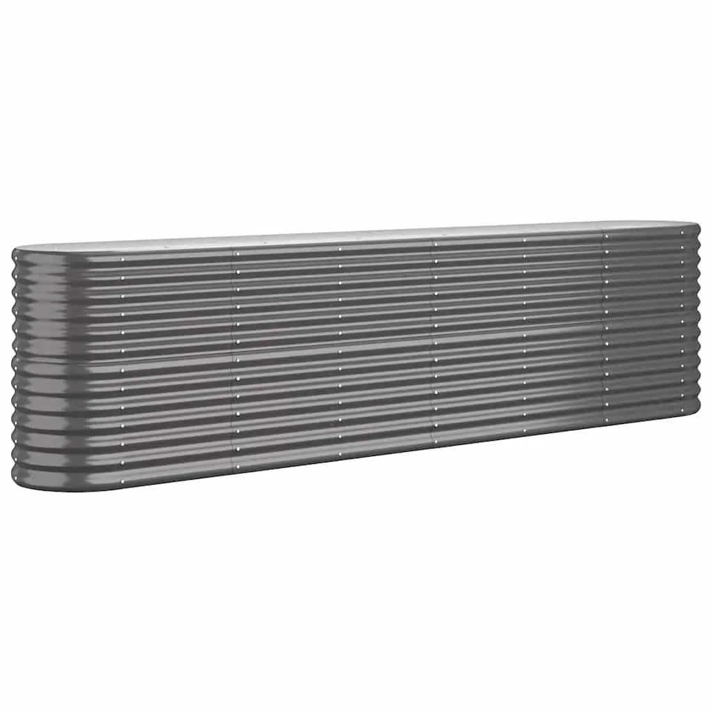 Garden Raised Bed Outdoor Planter Galvanised Steel Frame Anthracite 260x40x68cm