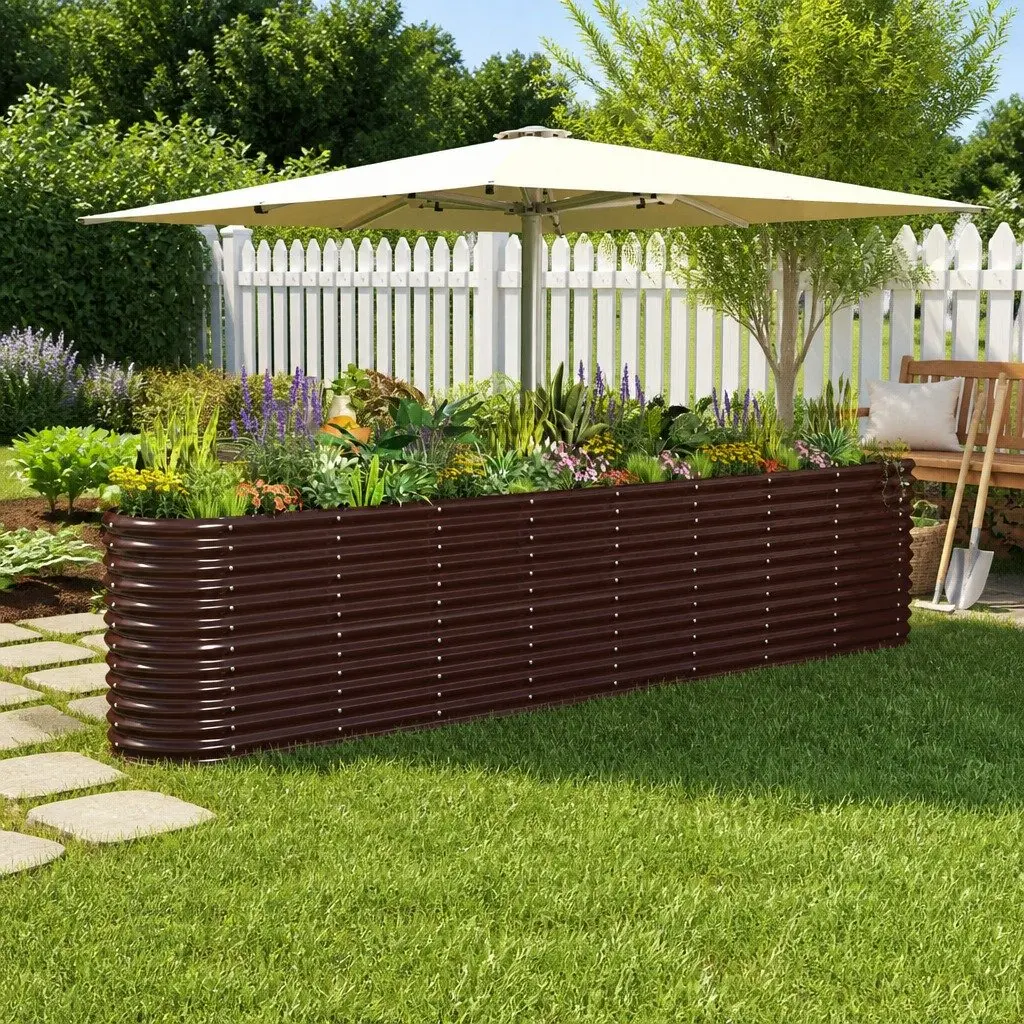 Garden Raised Bed Planter Box Outdoor Vegetable Flower Herb 332 x 40 x 68 cm