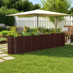 Garden Raised Bed Planter Box - 332x40x68 cm, Brown