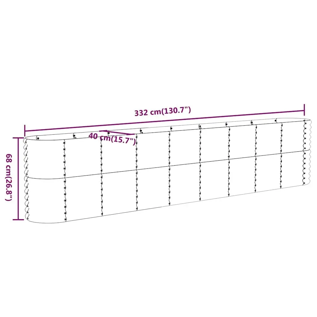 Garden Raised Bed Planter Box Outdoor Vegetable Flower Herb 332 x 40 x 68 cm