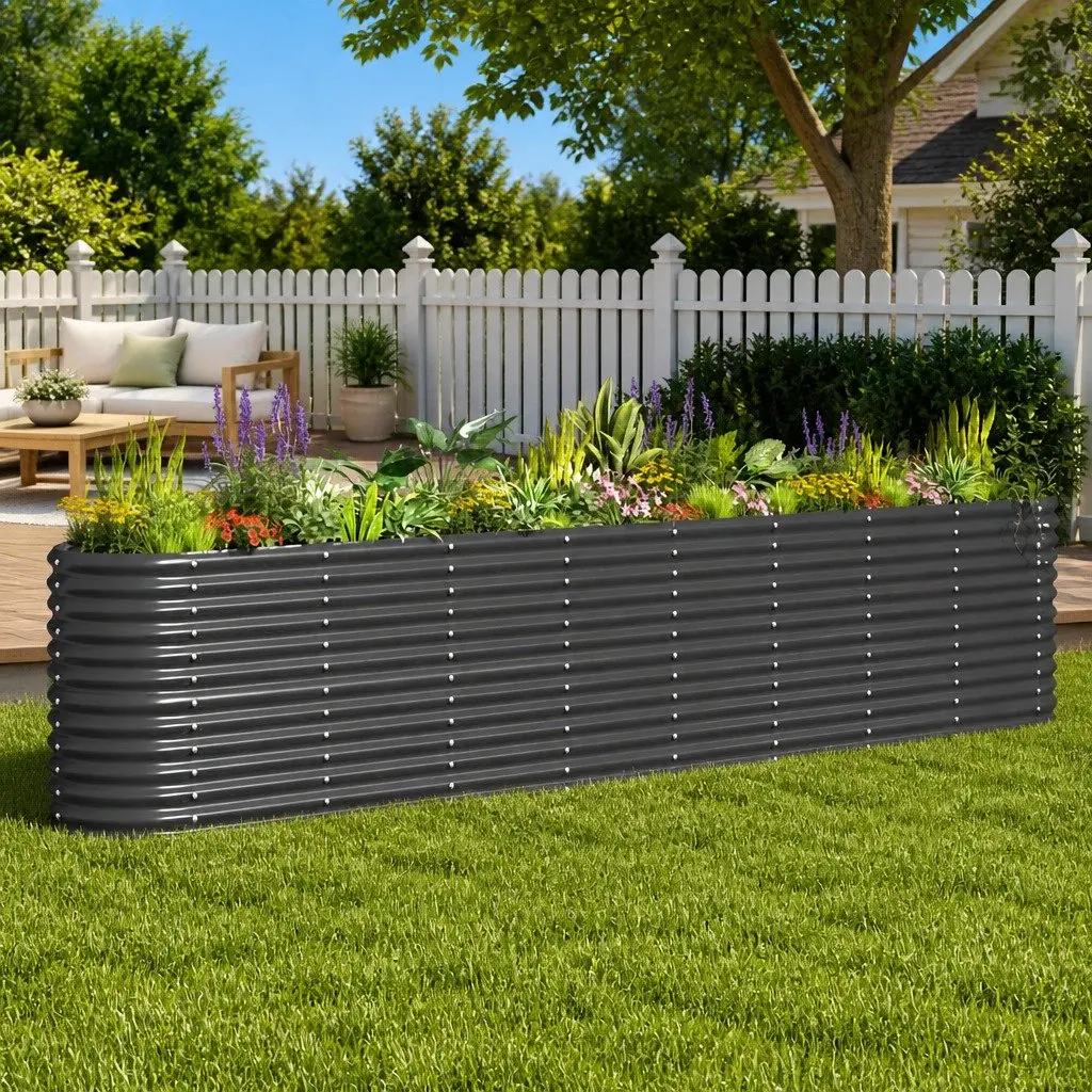 Anthracite Steel Raised Garden Bed