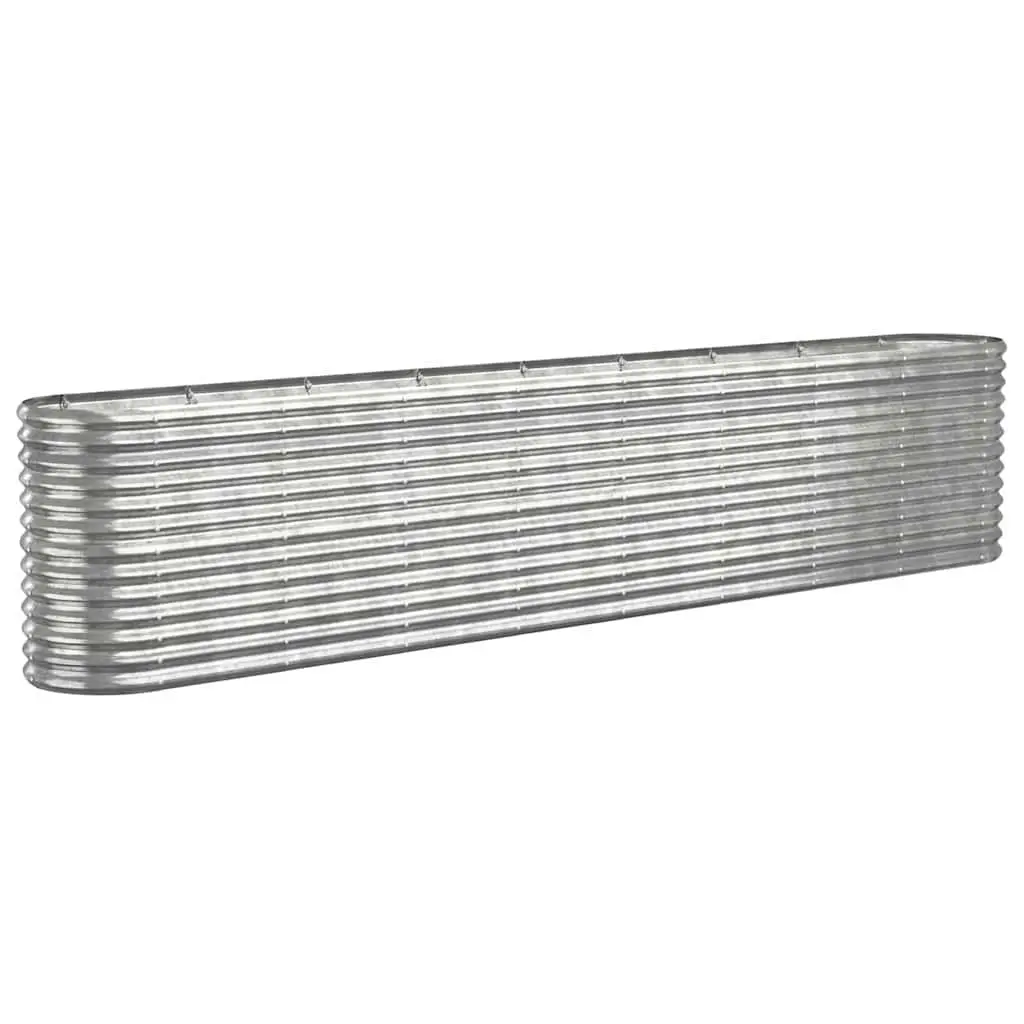 Galvanised Steel Raised Garden Bed Planter Box Outdoor Large Deep 332 x 40 x 68 cm Silver
