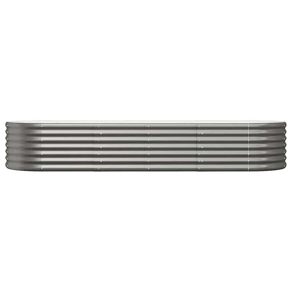 Garden Raised Bed Planter Box Outdoor Vegetables Flowers Herbs 224 x 80 x 36 cm Grey Steel Frame