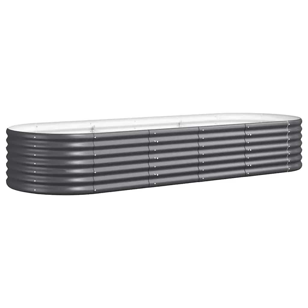 Raised Garden Bed Planter Box Outdoor Vegetable Flower Anthracite 224x80x36cm