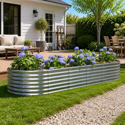 Galvanised Steel Garden Raised Bed: 224 x 80 x 36 cm