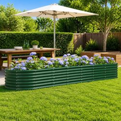 Raised Garden Bed: 296 x 80 x 36 cm Galvanised Steel