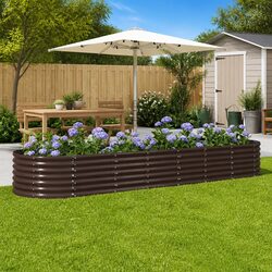 Garden Raised Bed Galvanised Steel Frame Planter Outdoor Vegetables Flowers