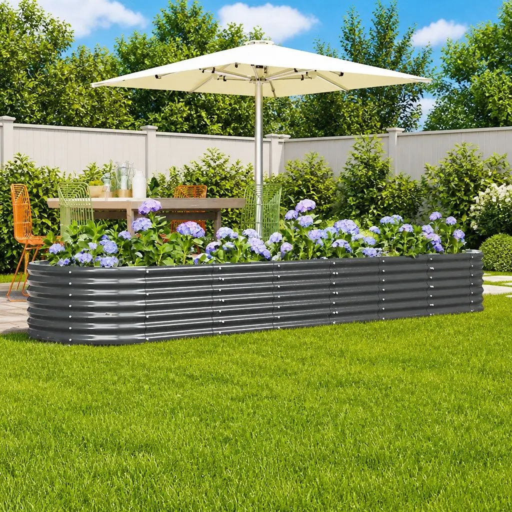 Garden Raised Bed Planter Box Outdoor 296 x 80 x 36 cm Anthracite Steel