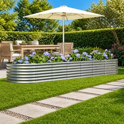 Raised Garden Bed Galvanised Steel Planter Box Outdoor Pots Flowers Vegetables