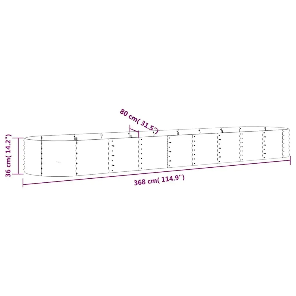 Large Grey Raised Garden Bed with