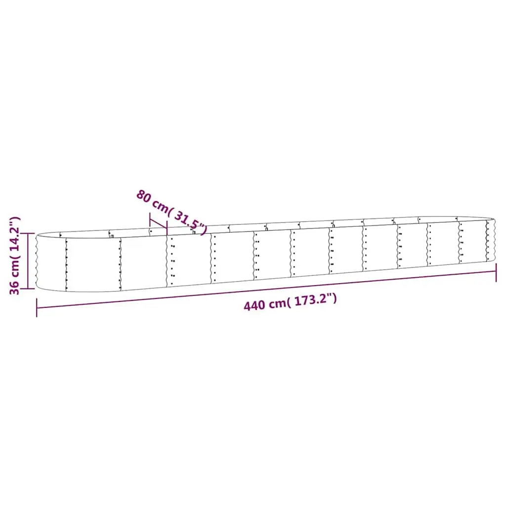 Anthracite Steel Raised Garden Bed